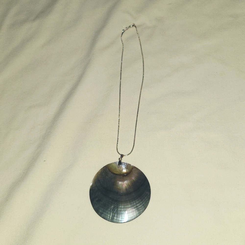 Sterling Silver Abalone Polished Sell Necklace